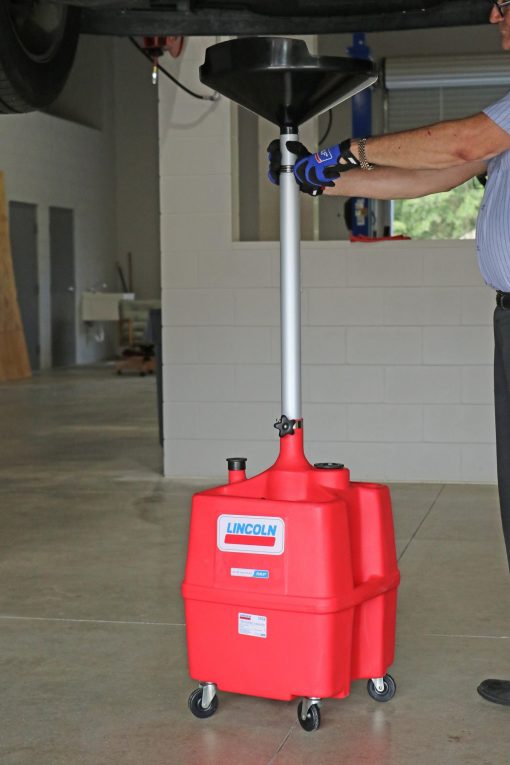 Lincoln 3518 Portable Plastic Fluid Waste Drain with 40"-77" Adjustable Funnel - Image 5