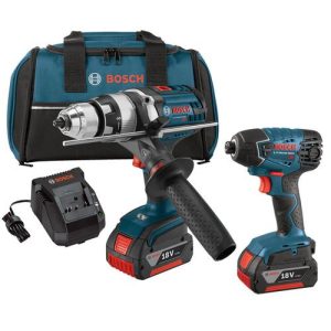 Bosch 18V 4.0 Ah Cordless Lithium-Ion Brute Tough Hammer Drill and Hex Impact Driver Combo Kit - CLPK222-181