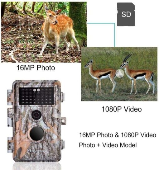 5-Pack Game & Deer Trail Cameras 16MP 1920x1080P Video Hunting Wildlife Cams Time Lapse with Night Vision No Glow 940nm Infrared Motion Activated Waterproof Password Protected 0.6S Trigger 2.4" LCD - Image 2