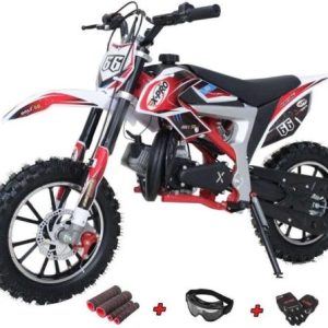 Bolt 50cc Dirt Bike Gas Dirt Bike Kids Dirt Bikes Pit Bikes Youth Dirt Pitbike with Gloves, Goggle and Handgrip,Red