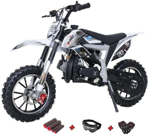 Bolt 50cc Dirt Bike Gas Dirt Bike Kids Dirt Bikes Pit Bikes Youth Dirt Pitbike with Gloves, Goggle and Handgrip,Red - Image 2