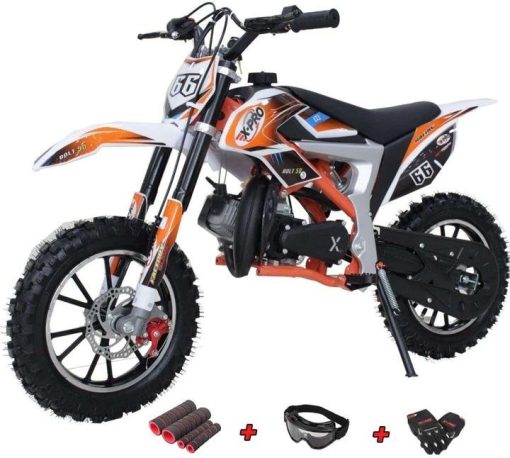 Bolt 50cc Dirt Bike Gas Dirt Bike Kids Dirt Bikes Pit Bikes Youth Dirt Pitbike with Gloves, Goggle and Handgrip,Red - Image 4