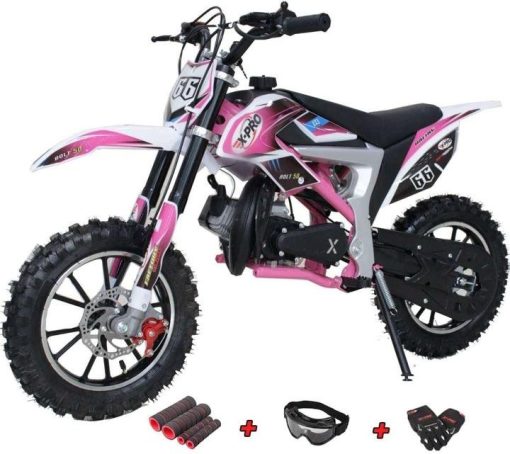 Bolt 50cc Dirt Bike Gas Dirt Bike Kids Dirt Bikes Pit Bikes Youth Dirt Pitbike with Gloves, Goggle and Handgrip,Red - Image 9
