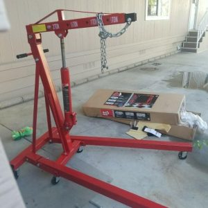 2 TON 4400 lb Heavey Duty Engine Motor Hoist Cherry Picker Shop Crane Lift Red