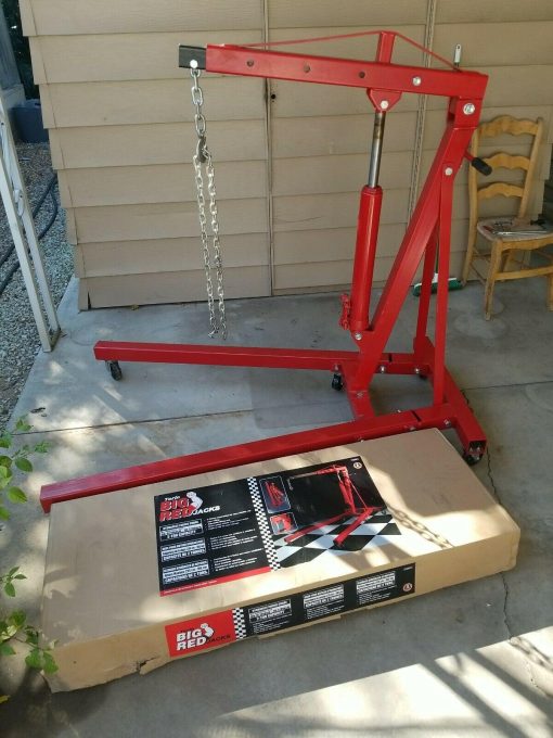 2 TON 4400 lb Heavey Duty Engine Motor Hoist Cherry Picker Shop Crane Lift Red - Image 2