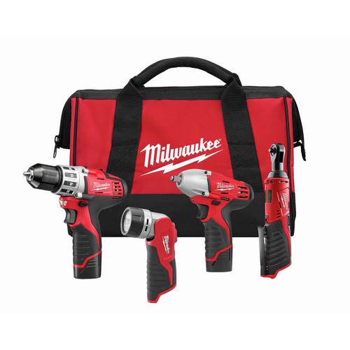 Milwaukee 2493-24 M12 Lithium-Ion 4-Tool Combo Kit