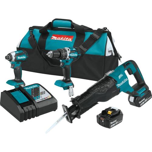 Makita 18V LXT 4.0 Ah Cordless Lithium-Ion Brushless 3-Piece Combo Kit - XT328M