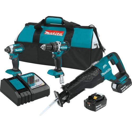Makita 18V LXT 4.0 Ah Cordless Lithium-Ion Brushless 3-Piece Combo Kit - XT328M - Image 2