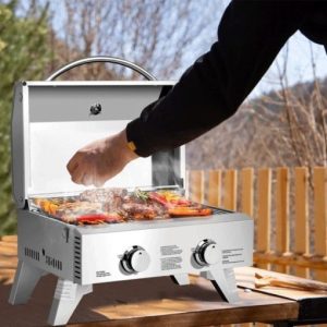 20K BTU Heavy Duty Portable Outdoor Gas Propane Tabletop BBQ Gill