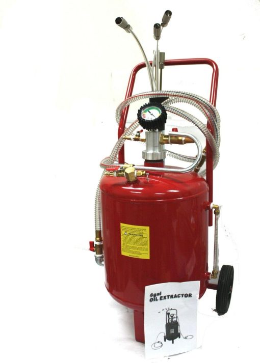 6 Gallon Oil Extractor Extract Fluid Evacuator Tank Vacuum Evacuate with Adapters - Image 2