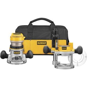 Factory Reconditioned DEWALT 2-1-4 HP EVS Fixed-Plunge Base Router Combo Kit with Soft Case - DW618PKBR