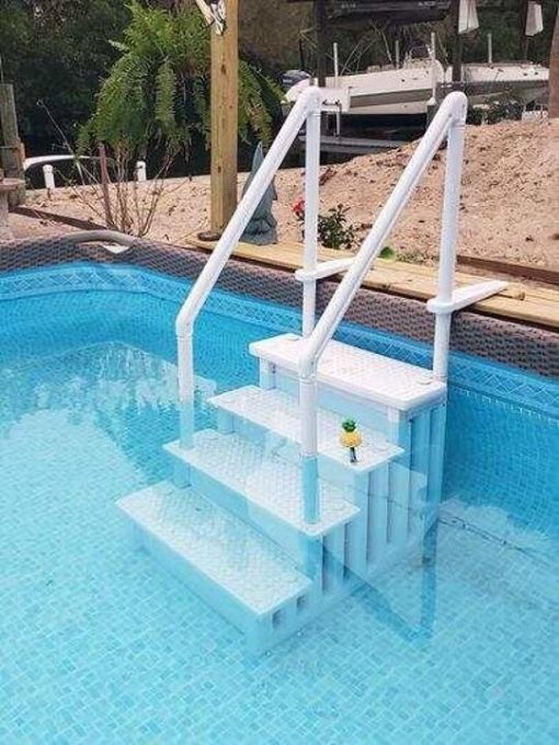 Above Ground Swimming Pool Ladder Heavy Duty Step System Entry non slippery - Image 2