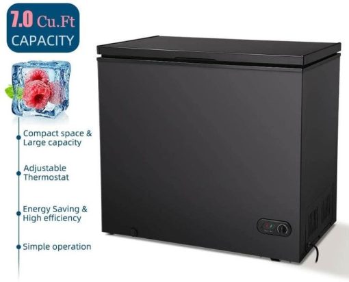 R.W.Flame 7.0 Cubic Feet Black Chest Freezer Little Freezer Removable Basket - Image 2