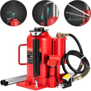 20 Ton Pneumatic Air Hydraulic Bottle Jack with Manual Hand Pump Automotive Repair