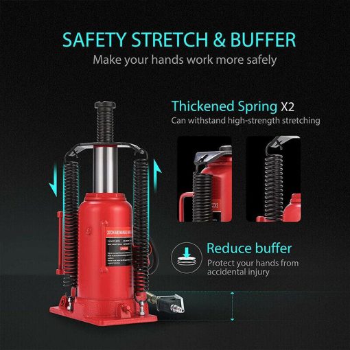 20 Ton Pneumatic Air Hydraulic Bottle Jack with Manual Hand Pump Automotive Repair - Image 8