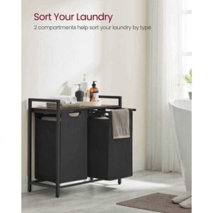 VASAGLE Laundry Hamper, Laundry Basket, Laundry Sorter with 2 Pull-Out and Removable Bags