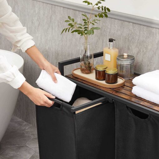 VASAGLE Laundry Hamper, Laundry Basket, Laundry Sorter with 2 Pull-Out and Removable Bags - Image 3