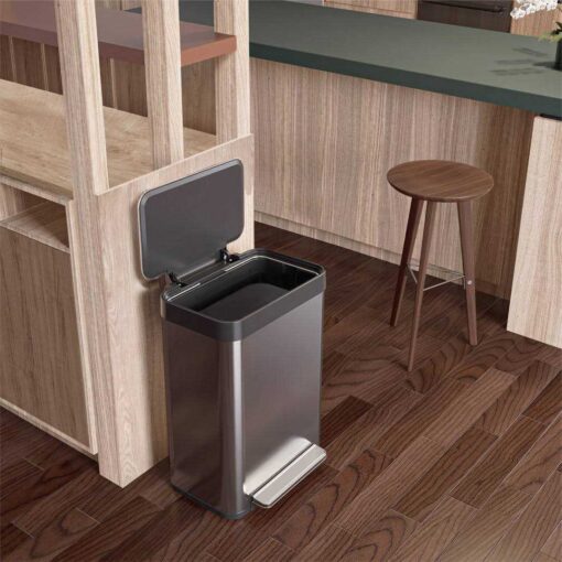Stainless Steel Kitchen Trash Can Home Zone Living - Image 2