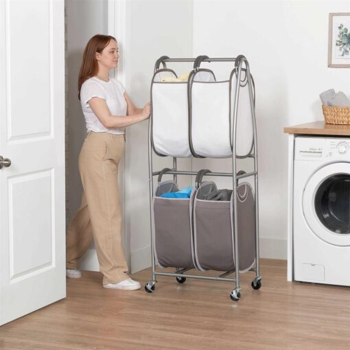 Neatfreak 2-Tier Rolling Quad Laundry Sorter - Image 3
