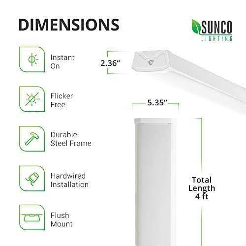 Sunco Lighting Sunco LED Shop Light 4ft Wraparound - Image 4