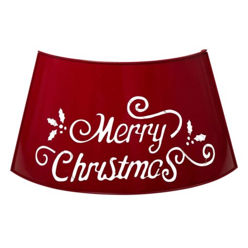 Glitzhome Merry Christmas Diecut Metal Tree Collar with Light String - Image 3