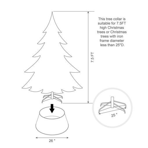 Glitzhome Merry Christmas Diecut Metal Tree Collar with Light String - Image 5