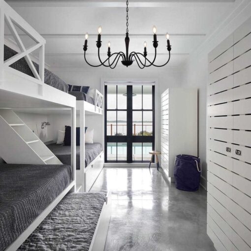 6-light Farmhouse Chandelier Industrial Iron Chandelier Lighting Classic Candle Ceiling Pendant light Fixture for Foyer - Image 3