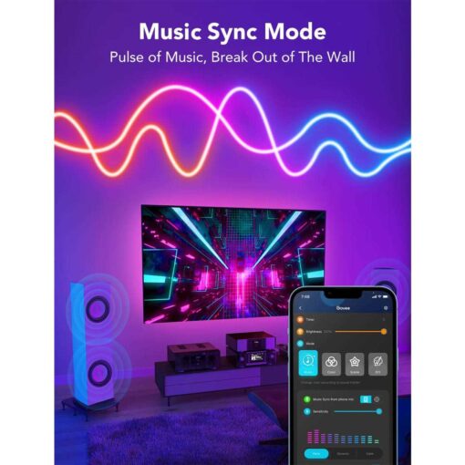 Govee 32.8ft Neon Rope Light Rgbic Rope Lights With Music Sync - Image 3