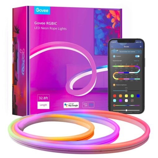 Govee 32.8ft Neon Rope Light Rgbic Rope Lights With Music Sync