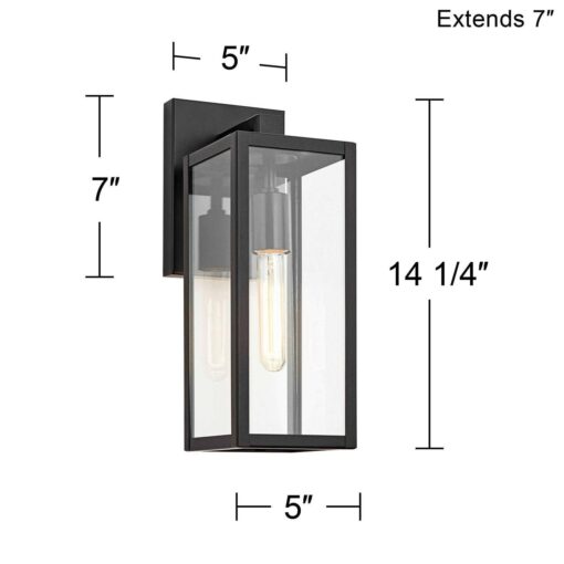 John Timberland Titan Modern Outdoor Wall Light Fixture Mystic Black 14 1/4 Clear Glass Panel for Exterior Barn Deck House Porch Yard Patio Outside - Image 2