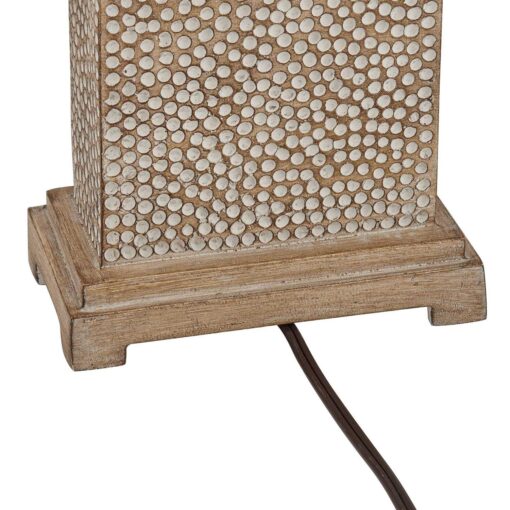 360 Lighting Caldwell Rustic Farmhouse Table Lamps 26 3/4 High Set of 2 Earth Tone Hammered Oatmeal Fabric Rectangular Shade for Bedroom Living Room - Image 2