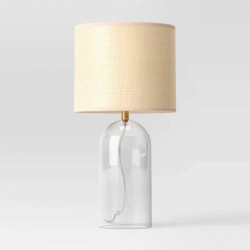 Threshold New Glass Table Lamp with Open Base and
