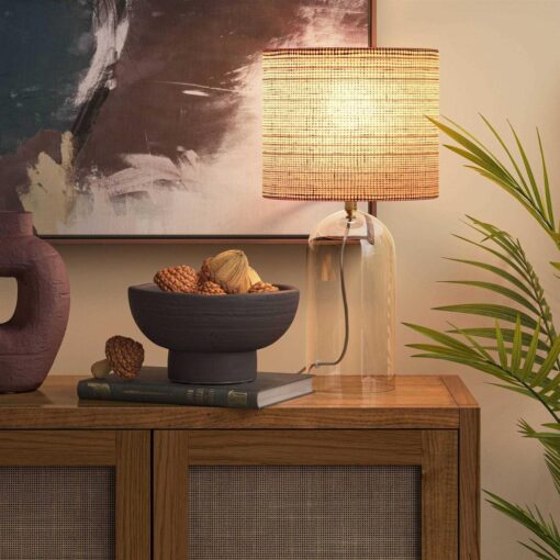 Threshold New Glass Table Lamp with Open Base and - Image 3