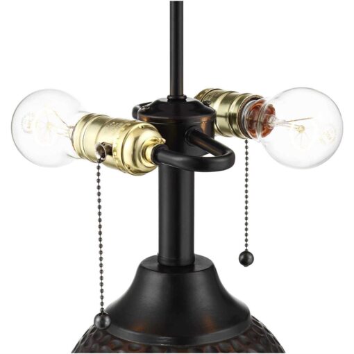 360 Lighting Cody Rustic Farmhouse Table Lamps 26 High Set of 2 Hammered Oiled Bronze Oatmeal Drum Shade for Bedroom Living Room - Image 4