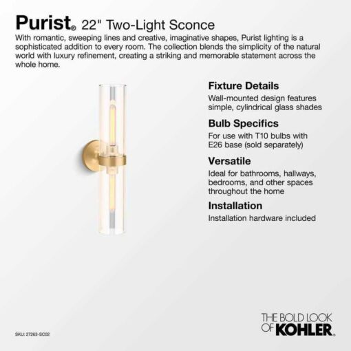 Kohler Purist two-Light sconce - Image 4