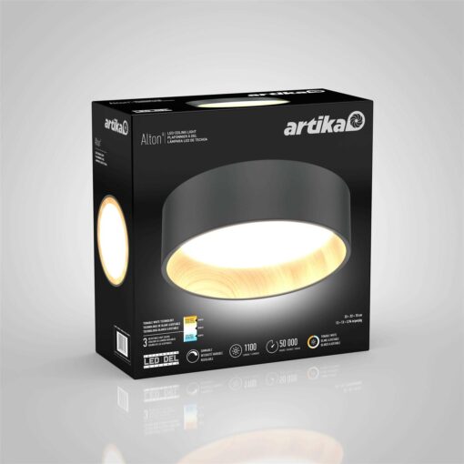 Artika Alton Integrated LED Flush Mount Black - Image 2