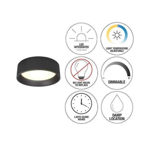 Artika Alton Integrated LED Flush Mount Black - Image 3