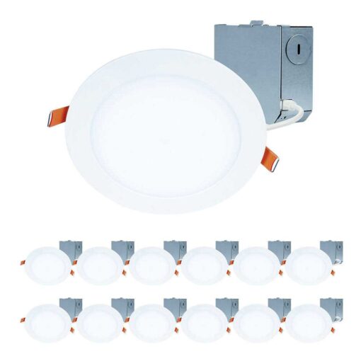 HALO HLBE 6 in. Ultra-Slim Downlight 3000K Fixed CCT New Construction/Remodel Integrated LED Recessed Light Kit