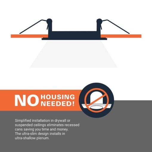 HALO HLBE 6 in. Ultra-Slim Downlight 3000K Fixed CCT New Construction/Remodel Integrated LED Recessed Light Kit - Image 4