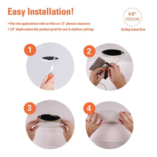 HALO HLBE 6 in. Ultra-Slim Downlight 3000K Fixed CCT New Construction/Remodel Integrated LED Recessed Light Kit - Image 5
