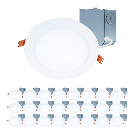 HALO HLBE 6 in. Ultra-Slim Downlight 3000K Fixed CCT New Construction/Remodel Integrated LED Recessed Light Kit