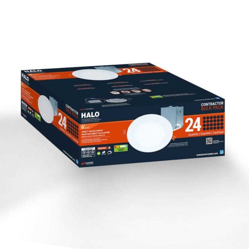 HALO HLBE 6 in. Ultra-Slim Downlight 3000K Fixed CCT New Construction/Remodel Integrated LED Recessed Light Kit - Image 5