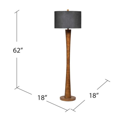 Evolution Guertin Wood Resin Floor Lamp - Image 4