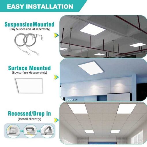 Franjulia 2×2 LED Flat Panel Light,3CCT Drop Ceiling Lights Triac 40W 5000LM - Image 4