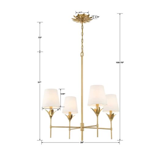 Crystorama Broche 4 Light Chandelier 534 - Image 2