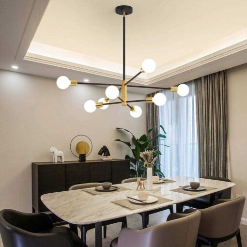 George Oliver Glenarm 8-Light Modern Sputnik Sphere Chandelier Finish