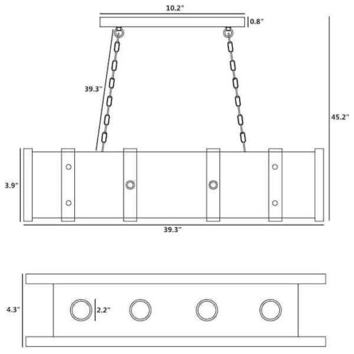 Maxax Nashville 4-Light 12-Watt Wood Integrated LED Wood Kitchen Island Linear Pendant - Image 3