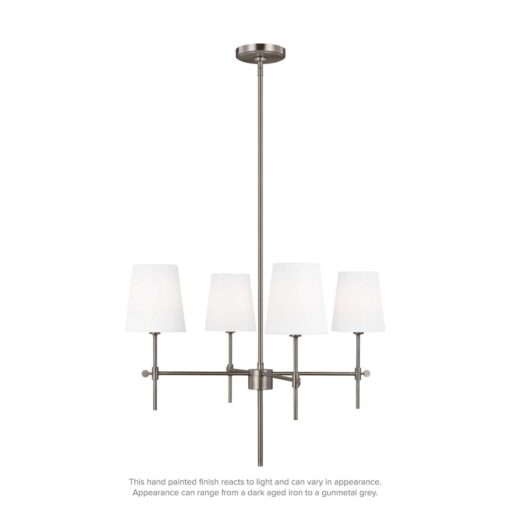 Visual Comfort Studio Baker Four Light Chandelier Brushed Nickel - Image 3