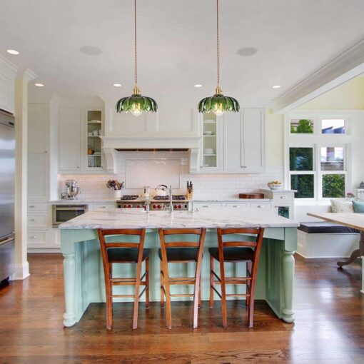 XZHGCEE Glass Pendant Light Vintage Light Fixtures Glass Pendant Lights Kitchen Island - Image 4