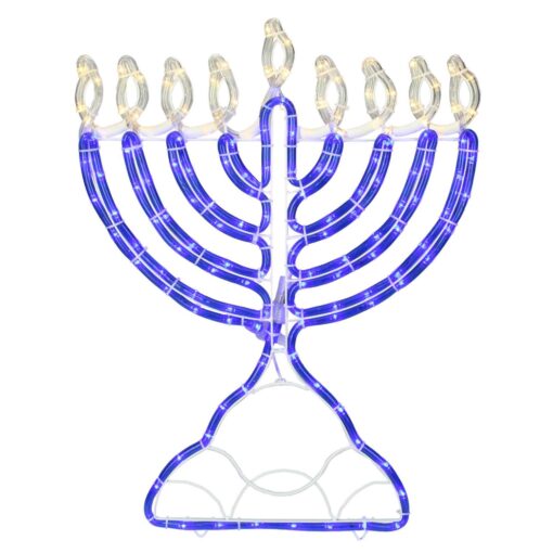 Northlight 150 Clear and Blue LED Hanukkah Menorah Rope Lights - Image 2